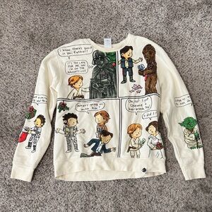 Star Wars Christmas Comic Sweatshirt – Darth Vader Holiday Graphic – Size M